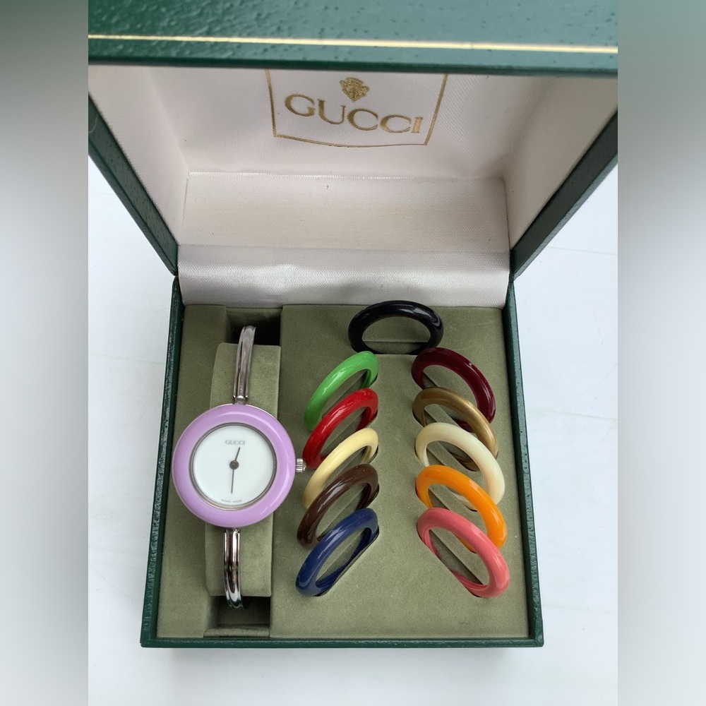 Gucci Women's Interchangeable Bezel Bangle Watch set💗 - Picture 3 of 11